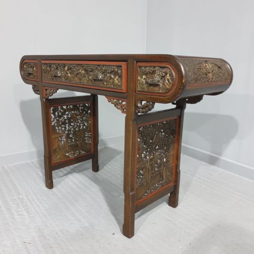 A Superb Oriental Carved Alter or Console Table