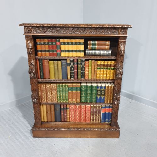 Solid Oak Open Adjustable Bookcase