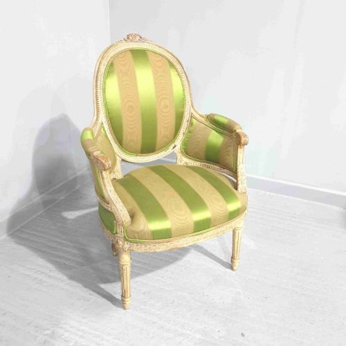 Original Painted French Bergere Armchair