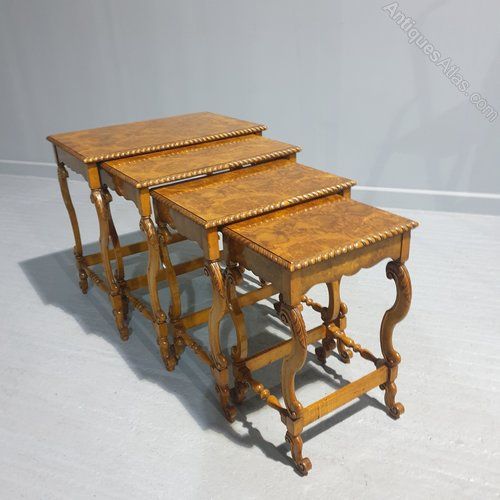 Superb Nest of Four Burr Walnut Tables