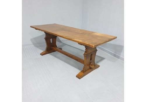 Excellent Plank Top Oak Kitchen Refrectory Table