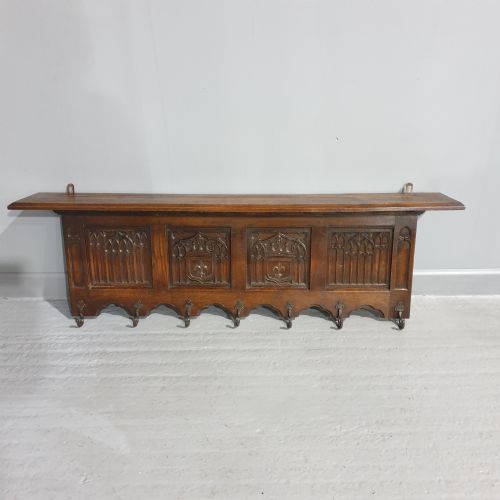 Carved Oak Coat Rack