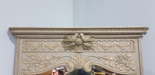 SUPER FRENCH PAINTED OVERMANTLE MIRROR - ADDITIONAL PHOTO 2
