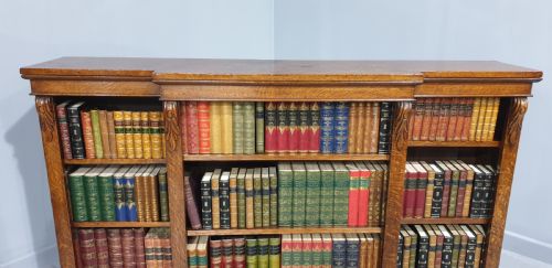 fig 1. Victorian Oak Breakfront Open Adjustable Library bookcase
