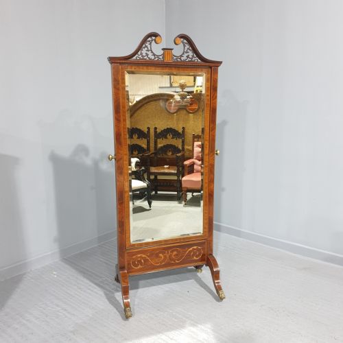 Outstanding Inlaid Cheval Mirror Dublin Maker
