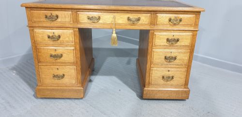 fig 1. Wonderful Golden Oak Pedestal Desk