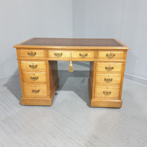Wonderful  Golden Oak Pedestal Desk