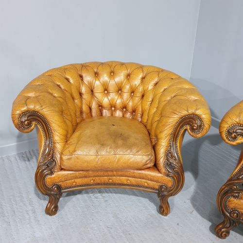 fig 1. Outstanding Pair Leather Armchairs