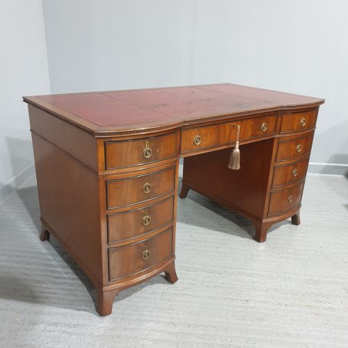 fig 1. Mahogany Pedestal Desk by Maple and Co