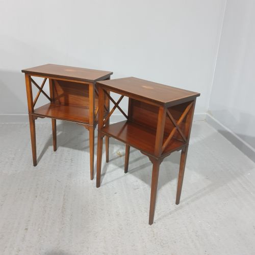 Pair Mahogany Bedside Lamp Tables