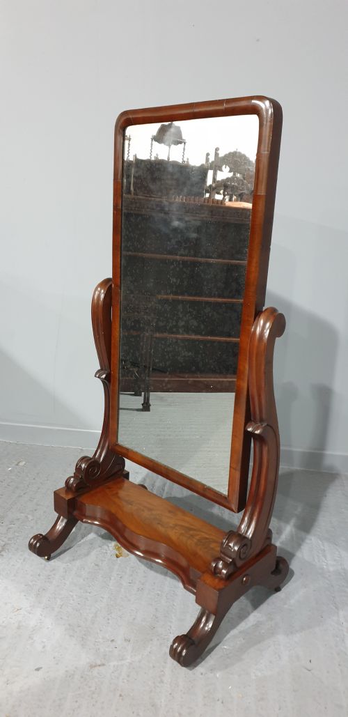 VICTORIAN MAHOGANY CHEVAL MIRROR - ADDITIONAL PHOTO 2