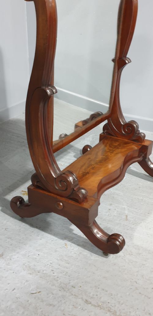 VICTORIAN MAHOGANY CHEVAL MIRROR - ADDITIONAL PHOTO 7