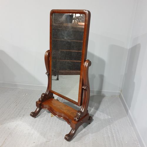 VICTORIAN MAHOGANY CHEVAL MIRROR - ADDITIONAL PHOTO 1