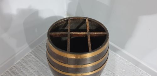 OAK BRASS BOUND BARREL STICK STAND - ADDITIONAL PHOTO 3