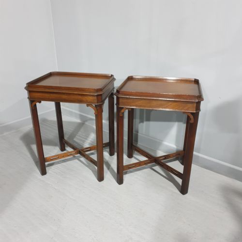 Pair Mahogany Lamp Tables