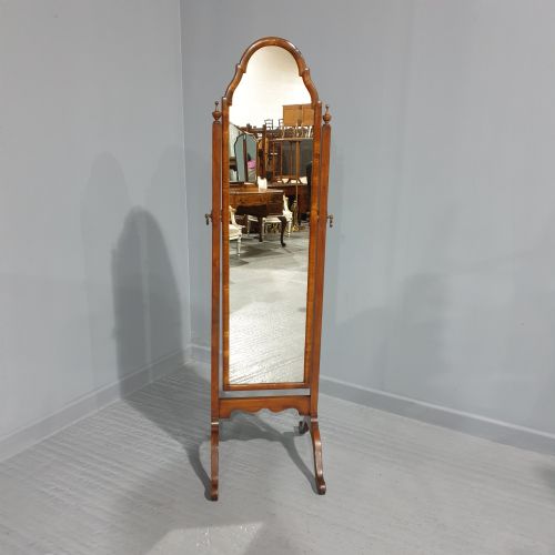 Fine Walnut Cheval Mirror