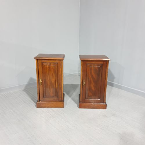 Pair Victorian Mahogany Bedside Cabinets