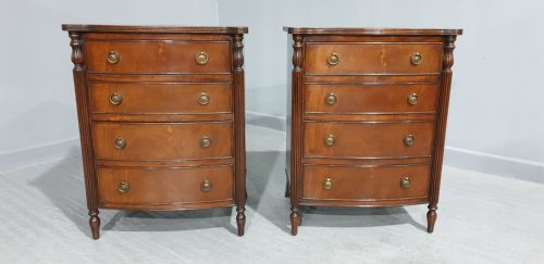 fig 1. Pair Mahogany Bedside Lamp Chests of Drawers