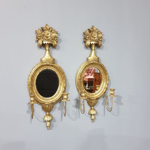 Pair Italian Gilt Girandole Mirrors