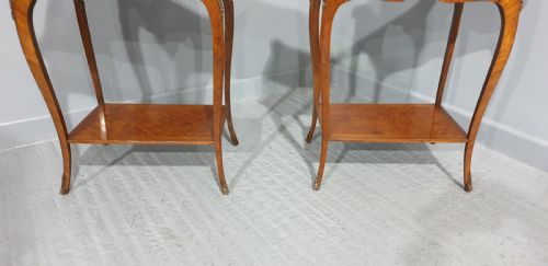 fig 1. Pair French Parquetry Lamp Side Tables