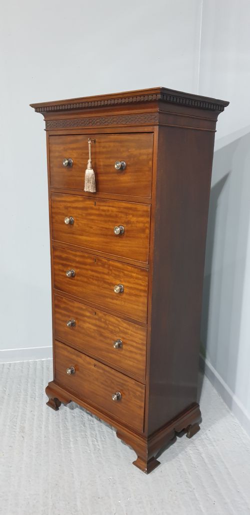 fig 1. Tall Mahogany Chest of Drawers