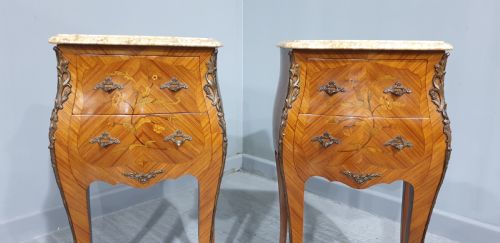 fig 1. Pair of Quality French Bedside Lamp Chests of Drawers