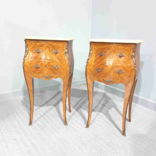 Pair of Quality French Bedside Lamp Chests of Drawers