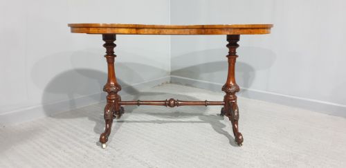 VICTORIAN BURR WALNUT DESK - ADDITIONAL PHOTO 4