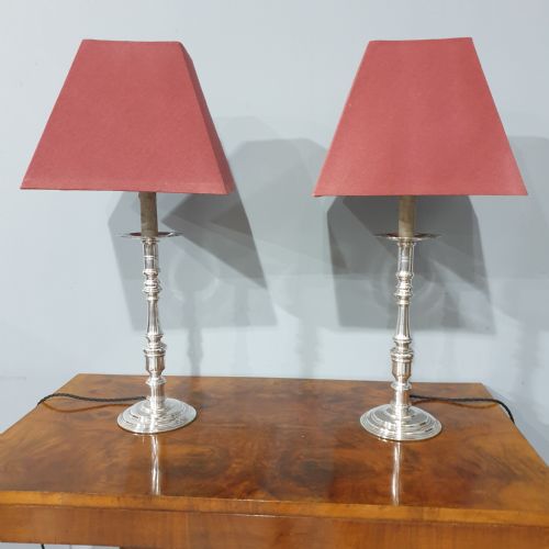 Super Pair Silver Table Lamps