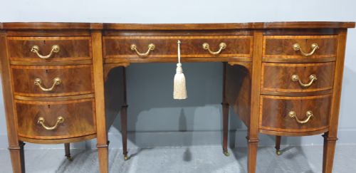 fig 1. Super Inlaid Mahogany Kneehole desk
