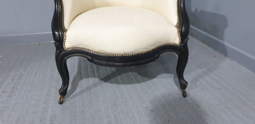 SUPERB VICTORIAN EBONSIED ARMCHAIR - ADDITIONAL PHOTO 3