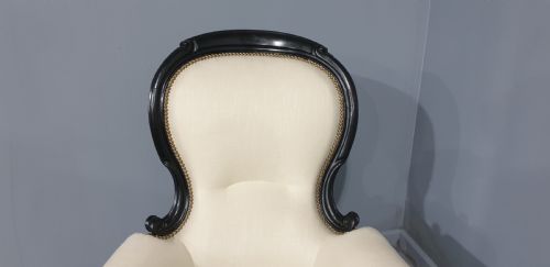 SUPERB VICTORIAN EBONSIED ARMCHAIR - ADDITIONAL PHOTO 6