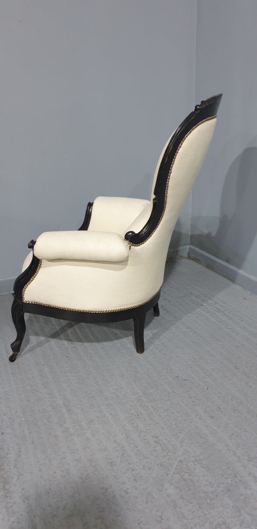 SUPERB VICTORIAN EBONSIED ARMCHAIR - ADDITIONAL PHOTO 7