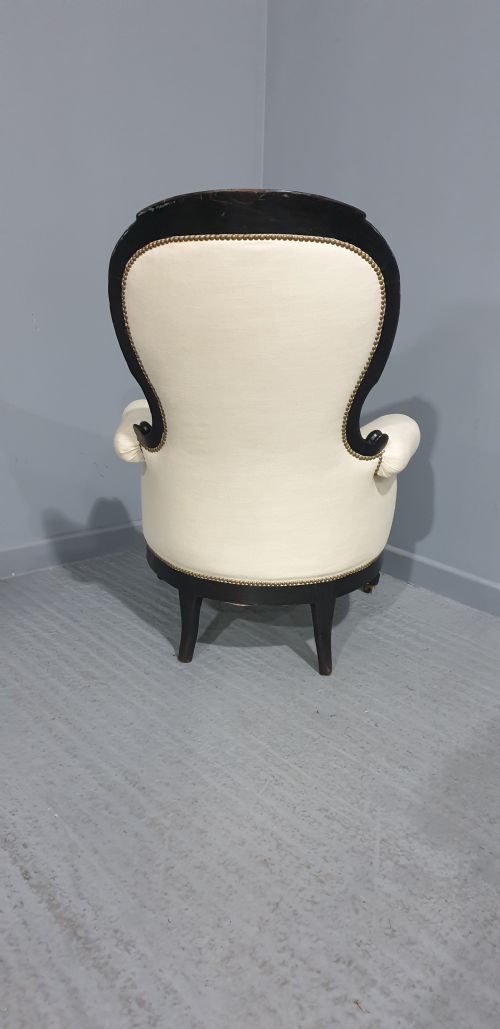 SUPERB VICTORIAN EBONSIED ARMCHAIR - ADDITIONAL PHOTO 8