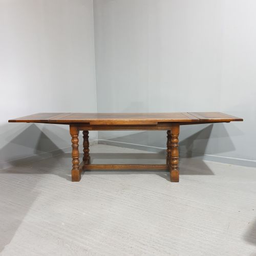 Superb Oak Refrectory Drawleaf Dining Table