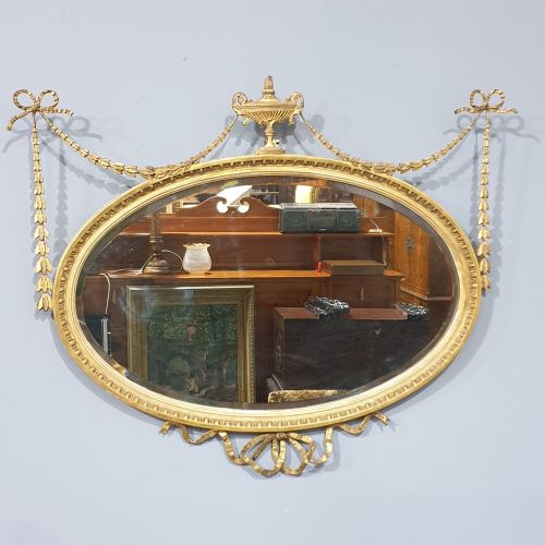 Wonderful Adams Gilt Oval Mirror