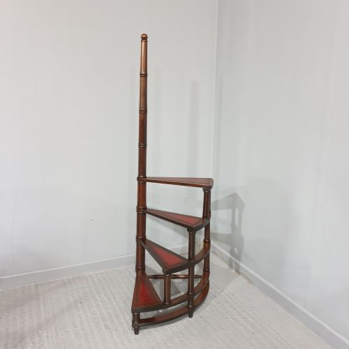 Large Set Mahogany Library Steps