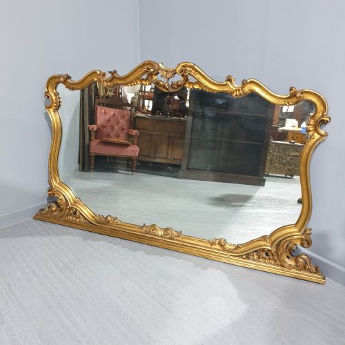 Large C19th Gilt Overmantle Mirror