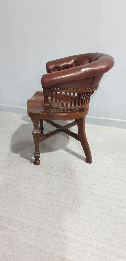 VICTORIAN MAHOGANY OFFICE DESK CHAIR - ADDITIONAL PHOTO 5