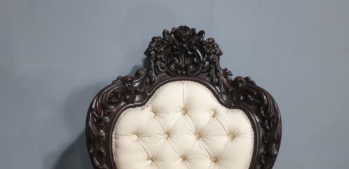 MAGNIFICENT CARVED MAHOGANY ARMCHAIR - ADDITIONAL PHOTO 8