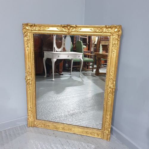 Super English Gilt Overmantle Mirror