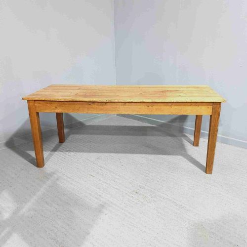 Very Good Pine Farmhouse Kitchen Refrectory Table