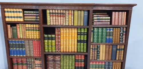 MAHOGANY BREAKFRONT OPEN ADJUSTABLE LIBRARY BOOKCASE - ADDITIONAL PHOTO 6