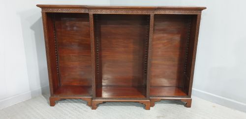 MAHOGANY BREAKFRONT OPEN ADJUSTABLE LIBRARY BOOKCASE - ADDITIONAL PHOTO 11