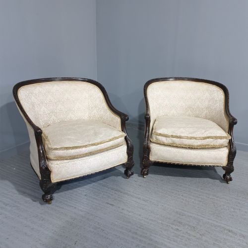 FAB PAIR HOOP BACKED EASY CHAIRS