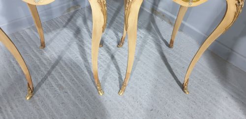 SUPER PAIR FRENCH PAINTED LAMP SIDE TABLES - ADDITIONAL PHOTO 8