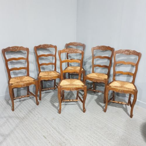 Good Set Six French Country Kitchen Dining Chairs