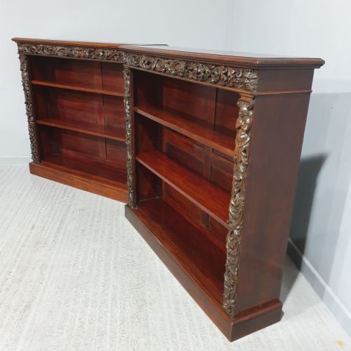 WONDERFUL PAIR MAHOGANY OPEN ADJUSTABLE LIBRARY BOOKCASES - ADDITIONAL PHOTO 10