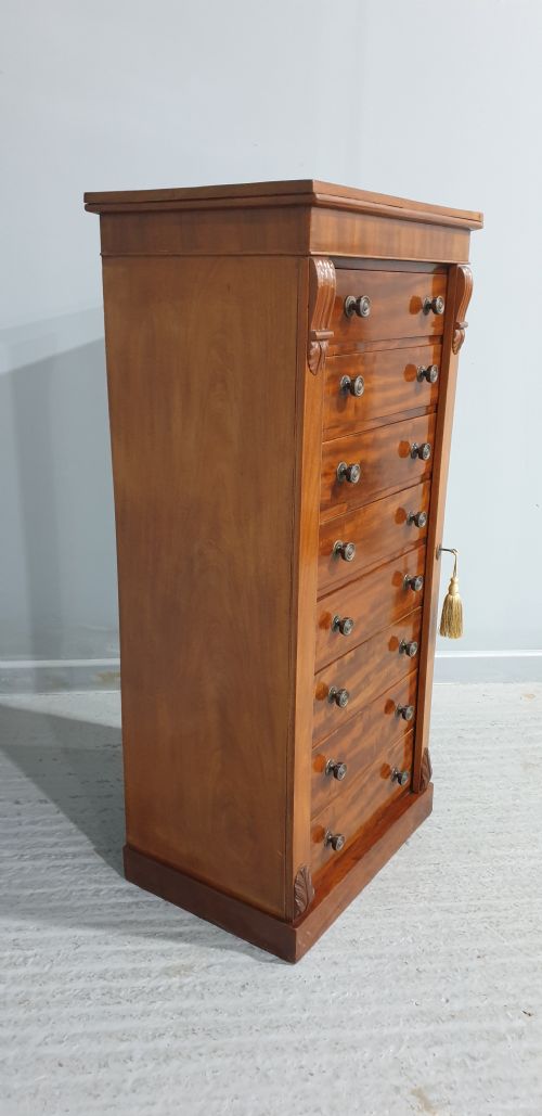 LARGE VICTORIAN MAHOGANY WELLINGTON CHEST OF DRAWERS - ADDITIONAL PHOTO 2