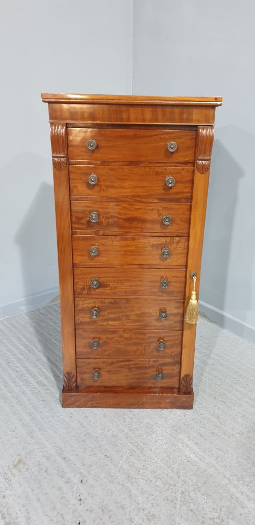 LARGE VICTORIAN MAHOGANY WELLINGTON CHEST OF DRAWERS - ADDITIONAL PHOTO 3